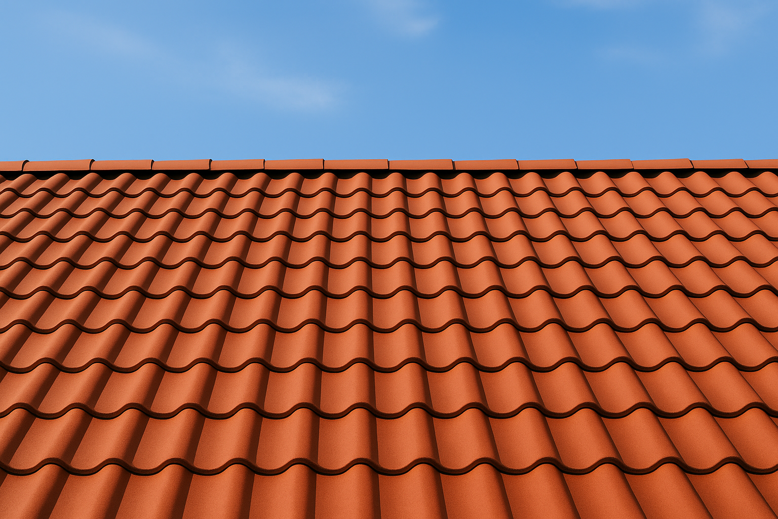 Sauberes, frisch gereinigtes Dach nach der Behandlung durch einen Fachbetrieb